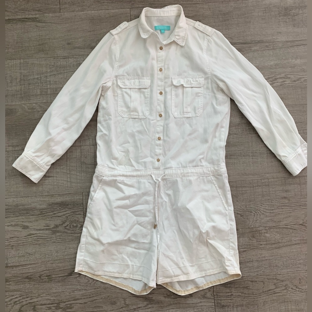 Melissa Odabash white denim Button-Up long sleeve size M